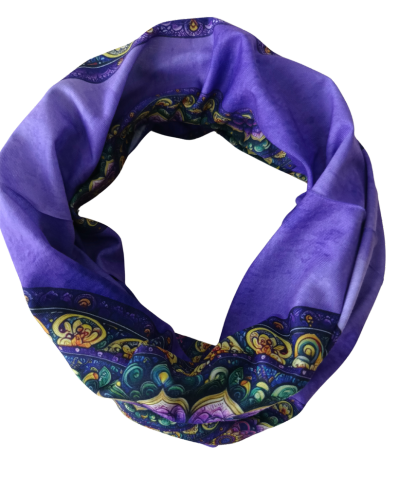 Multifunčkní šátek s mandalou fialový